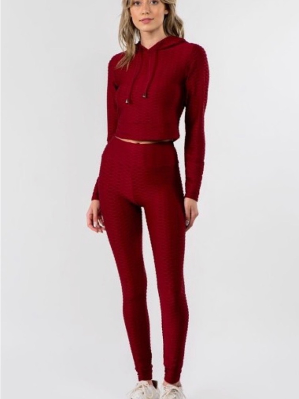 HoneyComb Tik-Tok Activewear Set Cropped Hoodie & Brazilian Butt Lifting Legging